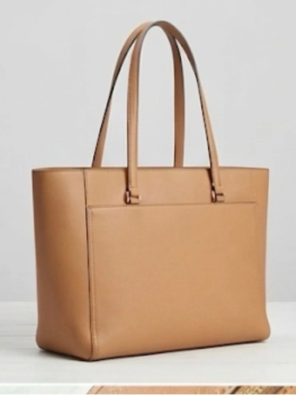 Tory Burch Cognac Leather Tote with Gold Trim